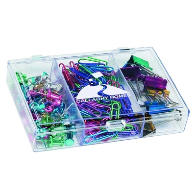 Customized Rectangular Desktop Organizer with Paper Clips Promotional Office Kits: Customized Rectangular Desktop Organizer with Paper Clips