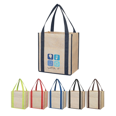 Customized Non-Woven Jute Shopper Tote Bag Promotional Shopping Tote Bags: Customized Non-Woven Jute Shopper Tote Bag