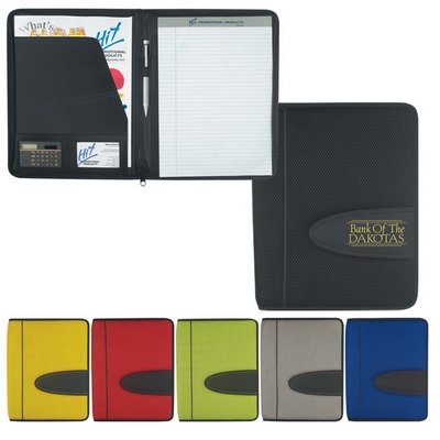 Customized Eclipse Mesh 8 x 11 Zippered Portfolio with Calculator Promotional Padfolios: Customized Eclipse Mesh 8 x 11 Zippered Portfolio with Calculator