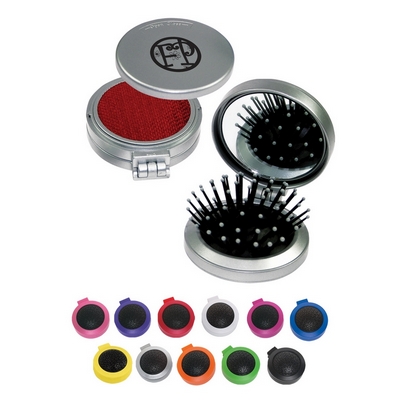 Customized 3 in 1 Kit - Brush, Mirror, & Lint Brush Set Promotional Toiletry Kits: Customized 3 in 1 Kit - Brush, Mirror, & Lint Brush Set