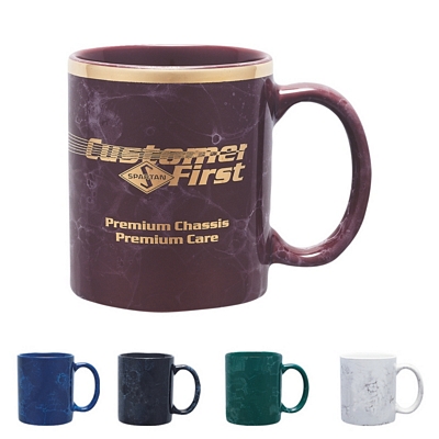 Customized 11 oz. Marbleized Coffee Mug Promotional Ceramic Mugs: Customized 11 oz. Marbleized Coffee Mug