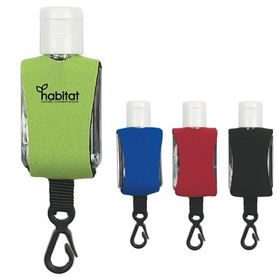 Promotional Hand Sanitizers: Customized 15ml Hand Sanitizer In Eva Case With Clip