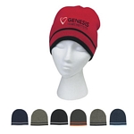 Promotional Beanie Caps: Customized Knit Beanie with Double Stripes