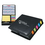 Promotional Products: Square Leather look case of Sticky Notes with Calendar and Pen