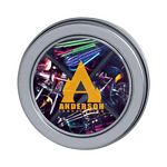 Promotional Products: Desktop Round Tin with Assortment of Clips and Pins