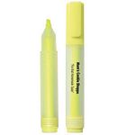 Promotional Pens: Rectangular Highlighter with Frosted Barrel & Yellow Chisel Tip