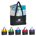 Promotional Tote Bags: Customized Non-Woven Zippered Two-Tone Tote Bag