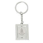 Promotional Key Chains: Customized Double Rectangle Silver Key Chain