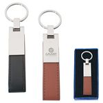 Promotional Products: Classic Metal Key Tag with Simulated Leather loop