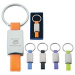 Promotional Products: Rectangular Metal Key Tag with Plastic Loop