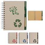 Promotional EcoFriendly Notebooks: Customized Eco-rich 5x7 Spiral Notebook & Pen