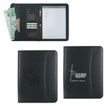 Promotional Padfolios: Customized Leather Look 8  x 11 Zippered Portfolio with Calculator