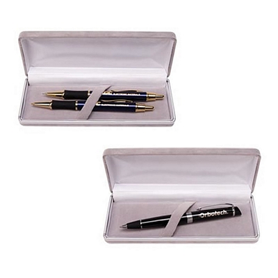 Pen Cases: Grey Velvet Pen Gift Box (1 or 2 pens)
