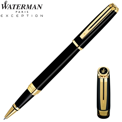Customized Waterman Exception Slim Black GT Roller Pen
