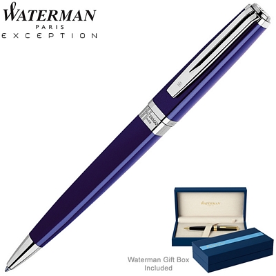 Customized Waterman Exception Slim Blue ST Ballpoint Pen