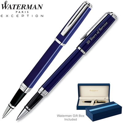 Customized Waterman Exception Slim Blue ST Roller Ball Pen