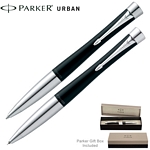 Customized Parker Urban Laque Black CT Gel Pen & Pencil Set
