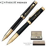 Customized Parker Premier Black Laque GT Rollerball Pen