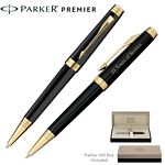Customized Parker Premier Black Laque GT Ballpoint Pen