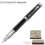 Customized Parker Premier Black Laque ST Fountain Pen