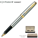 Customized Parker Sonnet Stainless GT Roller Ball Pen