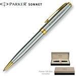 Customized Parker Sonnet Stainless GT Ballpoint Pen