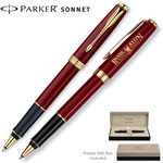 Customized Parker Sonnet Laque Red GT Roller Ball Pen