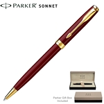 Customized Parker Sonnet Laque Red GT Ballpoint Pen