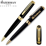 Customized Waterman Exception Slim Black GT Ballpoint Pen