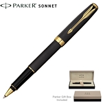 Customized Parker Sonnet Matte Black GT Roller Ball Pen