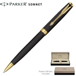 Customized Parker Sonnet Matte Black GT Ballpoint Pen