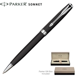 Customized Parker Sonnet Matte Black CT Ballpoint Pen