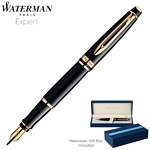 Customized Waterman Expert Black GT Fountain Pen