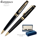 Customized Waterman Expert Black GT Ballpoint Pen