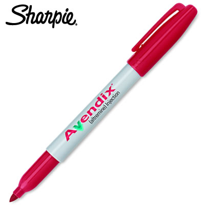 Customized Pens: Sharpie Fine Point Red Permanent Marker