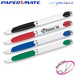 Customized Pens: Paper Mate Plunge White Barrel Ball Point Pen