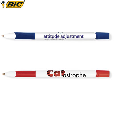 Customized Pens: BIC Media Clic Pen with Rubber Grip