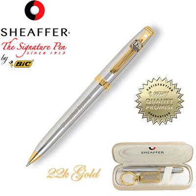 Customized Pens: Sheaffer Prelude Chrome 22K Gold Ballpoint Pen