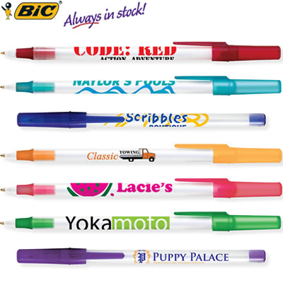 Customized Pens: BIC Round Stic Pen Ice Colors