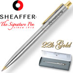 Customized Pens: Sheaffer Sentinel Chrome 23K Gold Ballpoint Pen