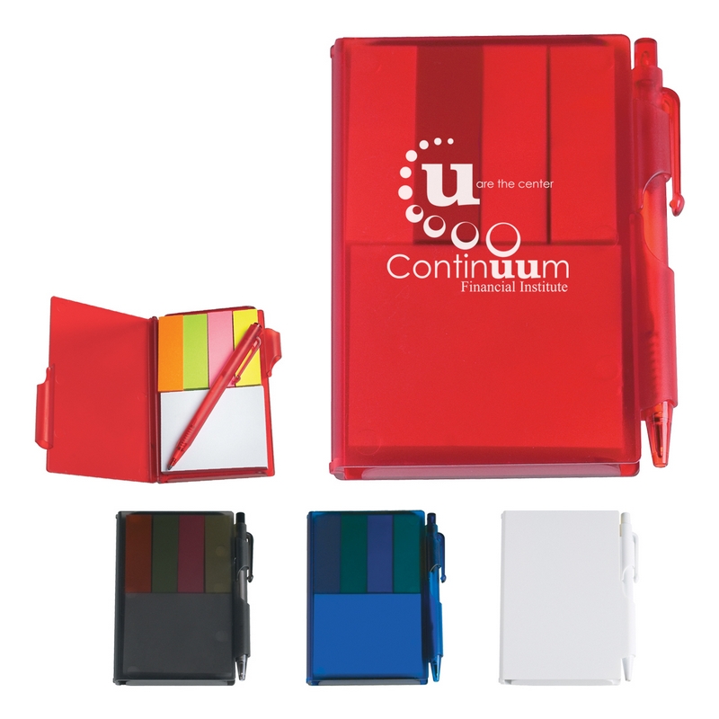 Customized Memo Notebook with Sticky Notes & Pen Promotional Jotter