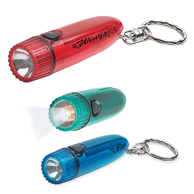 Customized Cylinder Flashlight Key Chain Promotional Key Chains