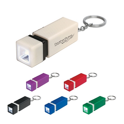 Customized Push-In Push-Out LED Key Chain Promotional Key Chains: Customized Push-In Push-Out LED Key Chain
