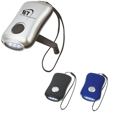 Customized Crank EcoFriendly Flashlight Promotional Flashlights: Customized Crank EcoFriendly Flashlight