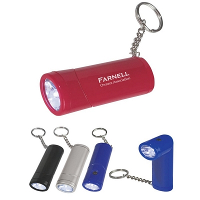 Customized Swivel Top LED Light with Key Chain Promotional LED Key Chains: Customized Swivel Top LED Light with Key Chain
