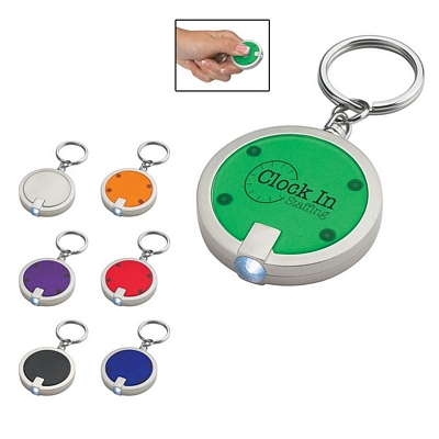 Promotional Key Chains: Customized Round Squeeze LED Key Chain