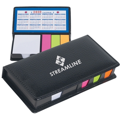 Promotional Memo Pad Holders: Customized Leather look case of Sticky Notes with Calendar