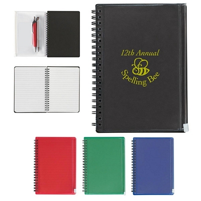 Customized 5x7 Spiral Notebook With Pouch Promotional Notebooks: Customized 5x7 Spiral Notebook With Pouch