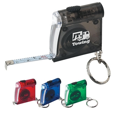 Customized Tape Measure LED Flashlight Key Chain Promotional Tape Measures: Customized Tape Measure LED Flashlight Key Chain