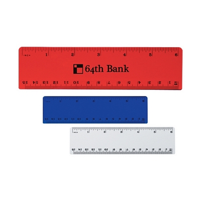 Customized 6 Plastic Imprinted Ruler Promotional Rulers: Customized 6 Plastic Imprinted Ruler